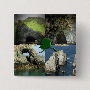 Sten Formler och grottor i Alaska Collage Knapp