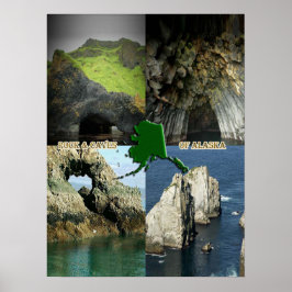 Sten Formler och grottor i Alaska Collage Poster