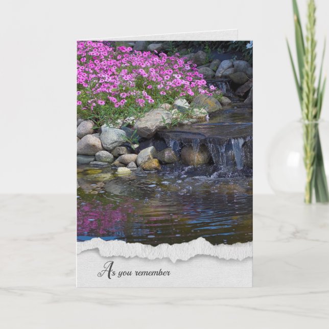 Sten Garden Waterfall Sympathy Card Kort (Framsida)