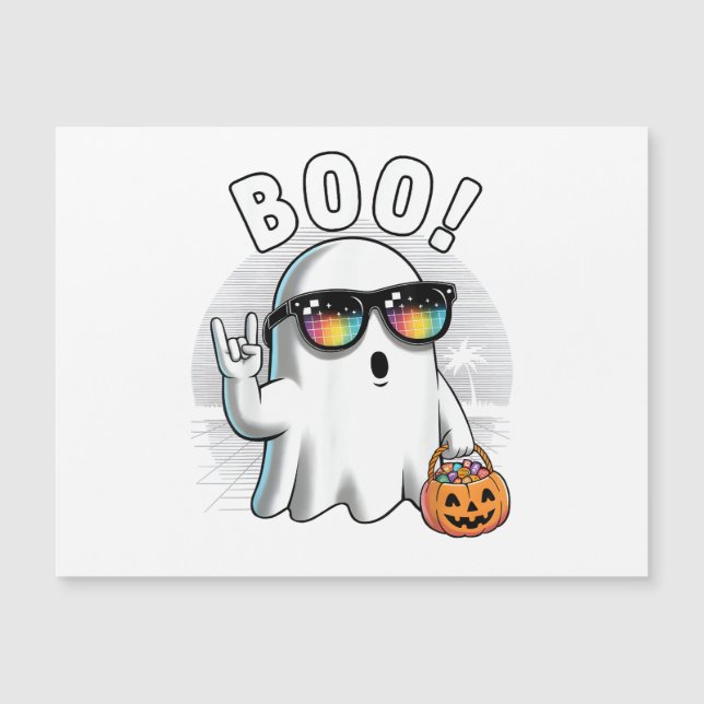 Sten Ghost Retro Halloween Pumpkin Funny Boo (Framsida)