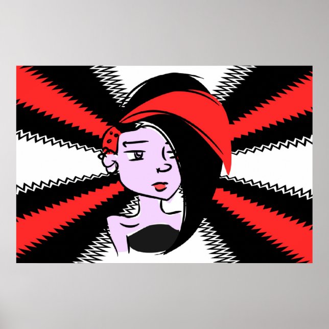Sten Girl Modern Art Poster - Anpassadet (Framsidan)