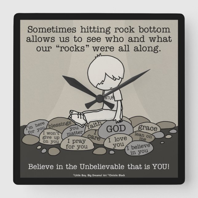 Sten Grund Fyrkantig Klocka (Framsida)