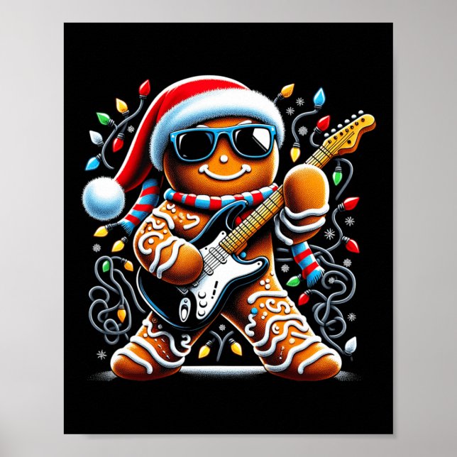 Sten Guitar Gingertea Spela Guitar - lustig Chri Poster (Framsidan)