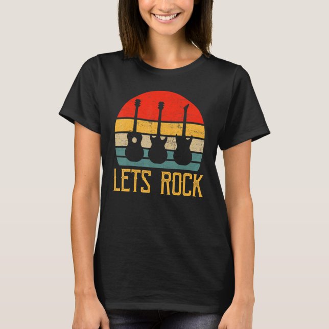 Sten Guitar Player Guitarist Retro Sunset Mus T Shirt (Framsida)