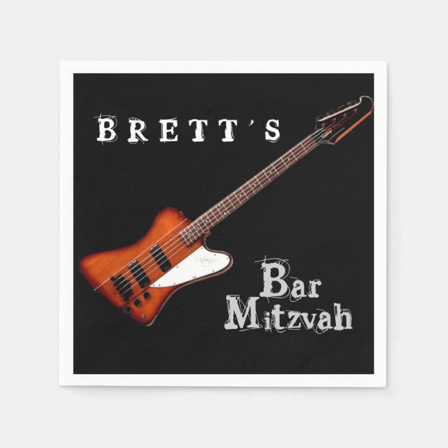 Sten Guitar Pub Mitzvah Napkins Pappersservett (Framsidan)