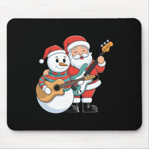 Sten Guitar Snögubbe och Jultomten som spelar gita Musmatta