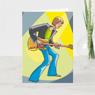 Sten Guitarist, 70:e Stil Musician Kort