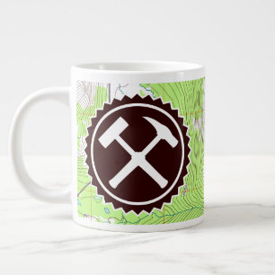 Sten Hammer Badge med Topo Karta-Personlig Jumbo Mugg
