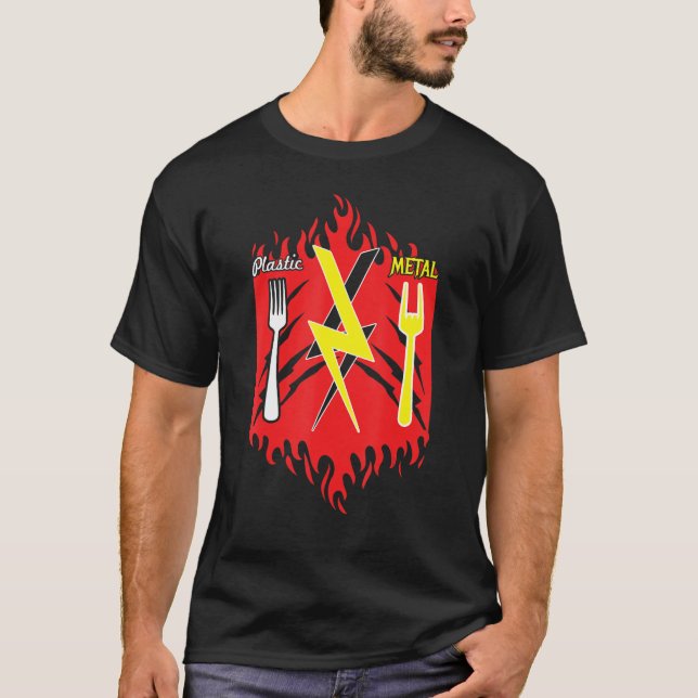 Sten Hand Sign Funny Fork Rock musik Älskare Rocke T Shirt (Framsida)
