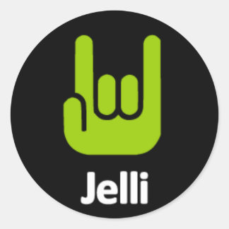 Sten Händer Sticker - svart Runt Klistermärke