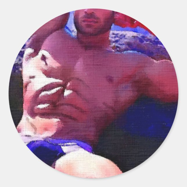 Sten hårt runt klistermärke (Framsida)