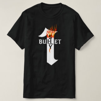 Sten Heavy Metall Musician One Bullet Shy Flames T Shirt