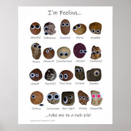 Sten Hound Känslor, Sten med Googly Öga Poster