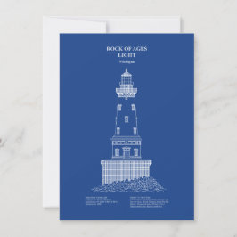 Sten i Ages fyr - Michigan - AD Anteckningskort