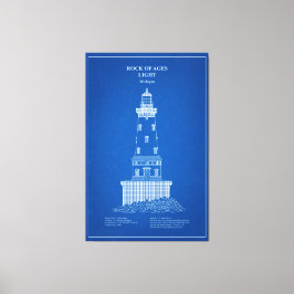 Sten i Ages fyr - Michigan - AD Canvastryck