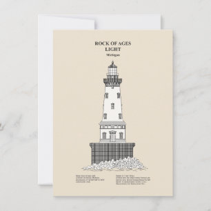 Sten i Ages Lighthouse - Michigan - SBD Anteckningskort