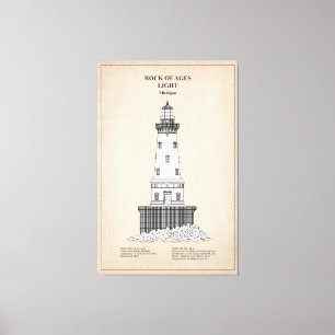 Sten i Ages Lighthouse - Michigan - SBD Canvastryck