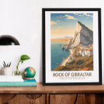 Sten i Gibraltar Travel Art Vintage Poster<br><div class="desc">Sten i Gibraltar i en vektorkonst stil. Gibraltars Sten är en monolitisk kalksten som är belägen på Gibraltars brittiska territorium,  nära Europas sydvästra spets på den iberiska Peninsulan.</div>