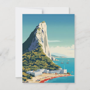 Sten i Gibraltar Travel Art Vykort