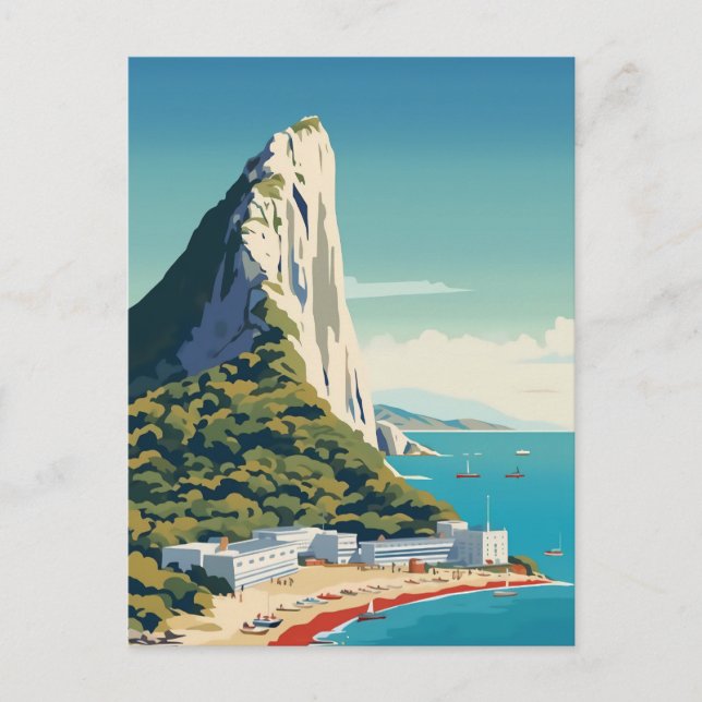 Sten i Gibraltar Travel Art Vykort (Framsida)