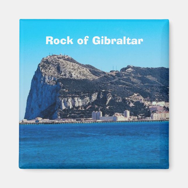 Sten i Gibraltar Travel Photo Souvenir Magnet (Framsidan)