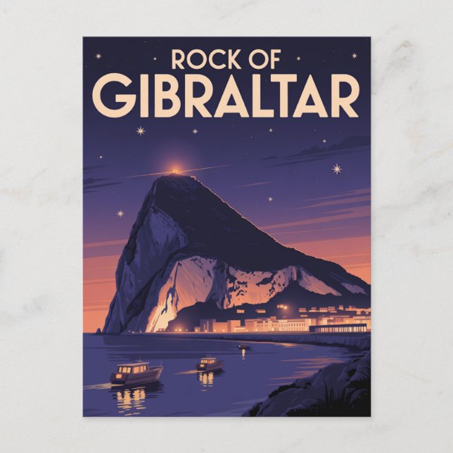 Sten i Gibraltar Vykort (Framsida)