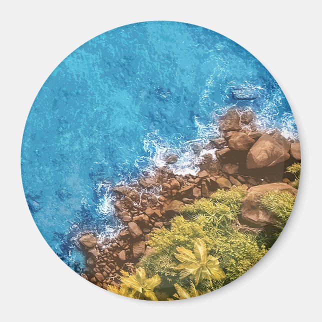 Sten i havet, ovan vy 1 magnet (Framsidan)