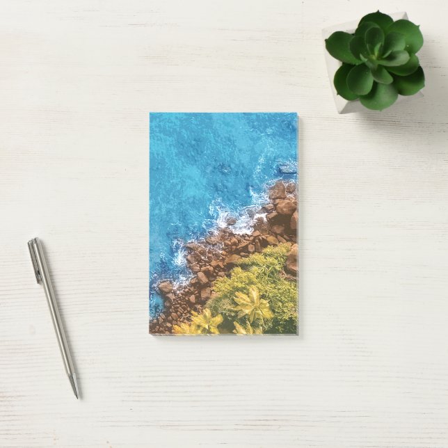 Sten i havet, ovan vy 1 post-it block (Kontor)
