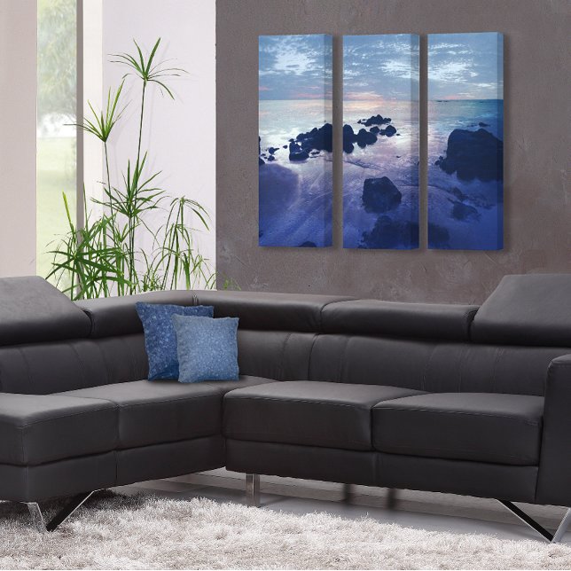 Sten i Oceanen 3-biet Canvastryck (Skapare uppladdad)