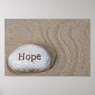 sten i sand med ordhopp poster