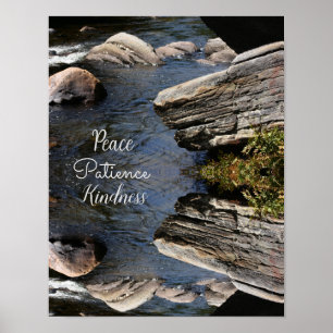 Sten in Stream Nature Abstrakt inspirational Poster