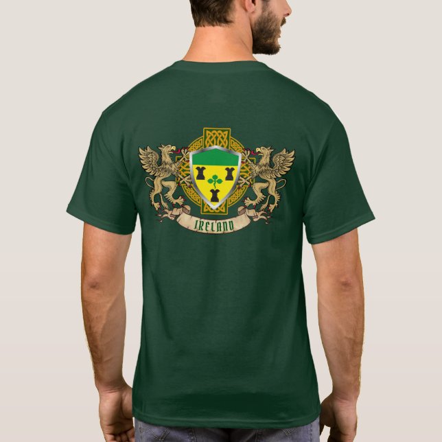 Sten Irish Shield & Griffins Personlig T Shirt (Baksida)