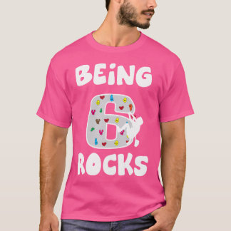 Sten klätterbar sex år gammal 6e-födelsedagspresen t shirt
