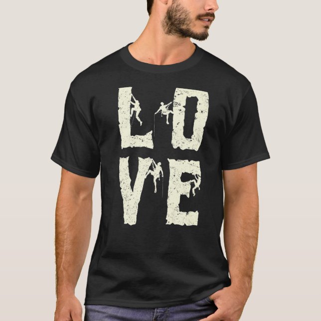 Sten klätterberget Bouldering Kärlek T Shirt (Framsida)