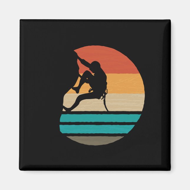 Sten klättersklätter Retro Magnet (Framsidan)