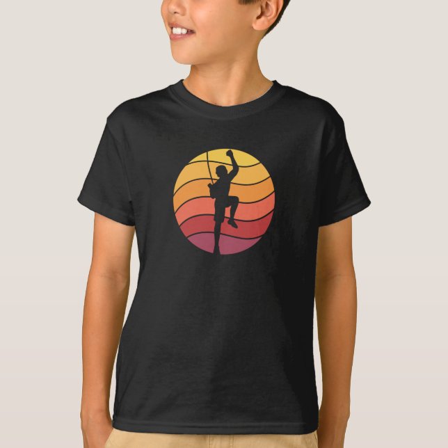 Sten klättersklätter Retro T Shirt (Framsida)