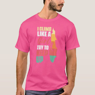 Sten klättrande flicka Vintage Bouldering Mountain T Shirt