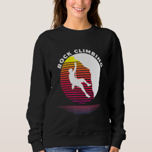 Sten klättrande Retro Sunset Stil Bouldering 80s S T Shirt