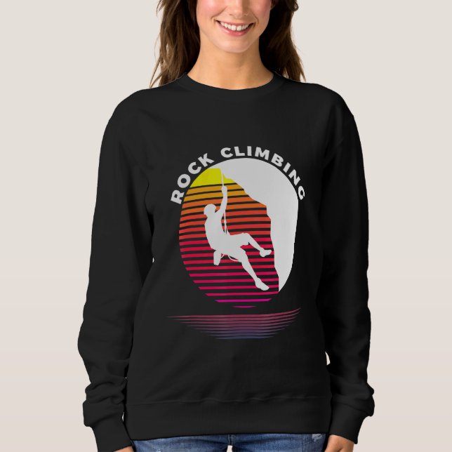Sten klättrande Retro Sunset Stil Bouldering 80s S T Shirt (Framsida)