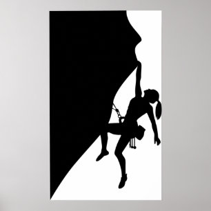 Sten klättrande Silhouette Poster