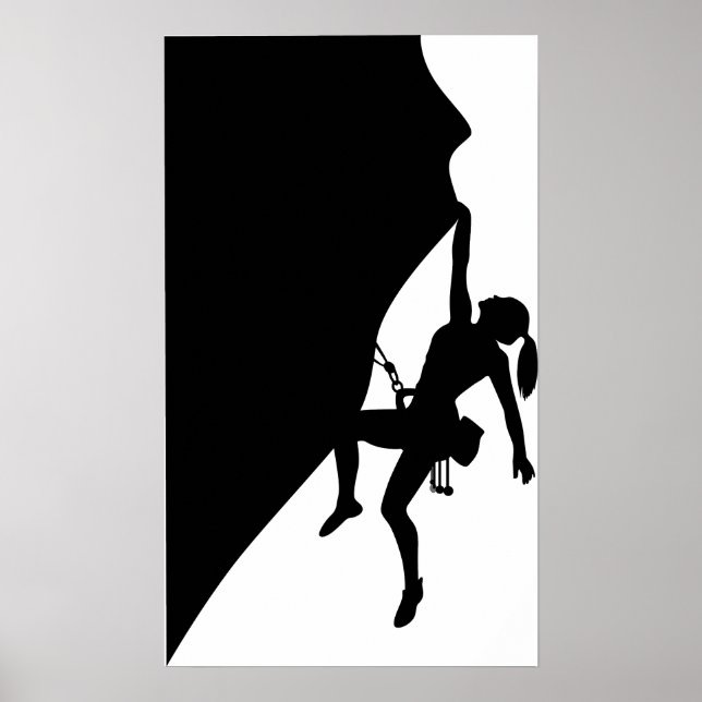 Sten klättrande Silhouette Poster (Framsidan)