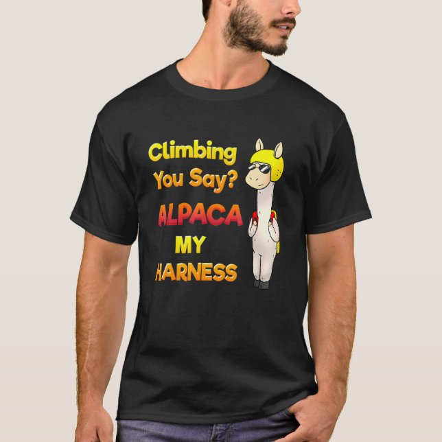 Sten klättrar i bouldering Du säger Alpaka M T Shirt (Framsida)
