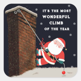 sten klättrar på jultorg och fjällfästare fyrkantigt klistermärke