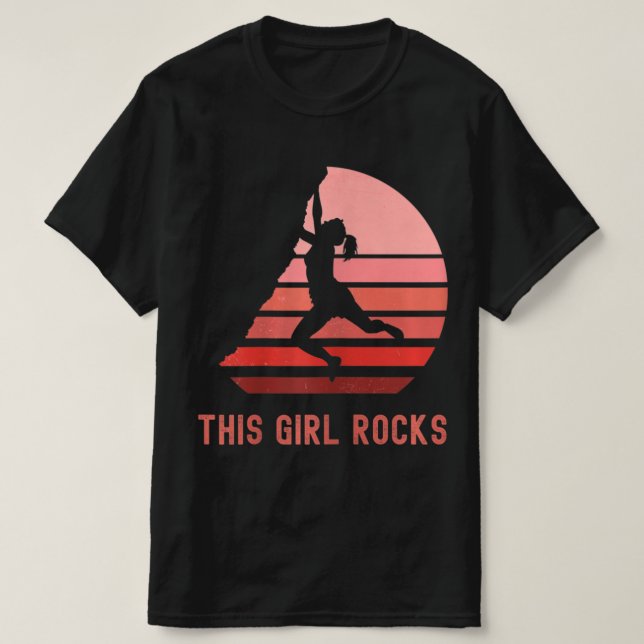 Sten klättrar upp för Sten-buktningsberget T Shirt (Design framsida)