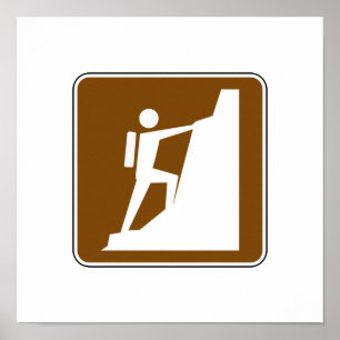 Sten klättringsvägskylt Poster
