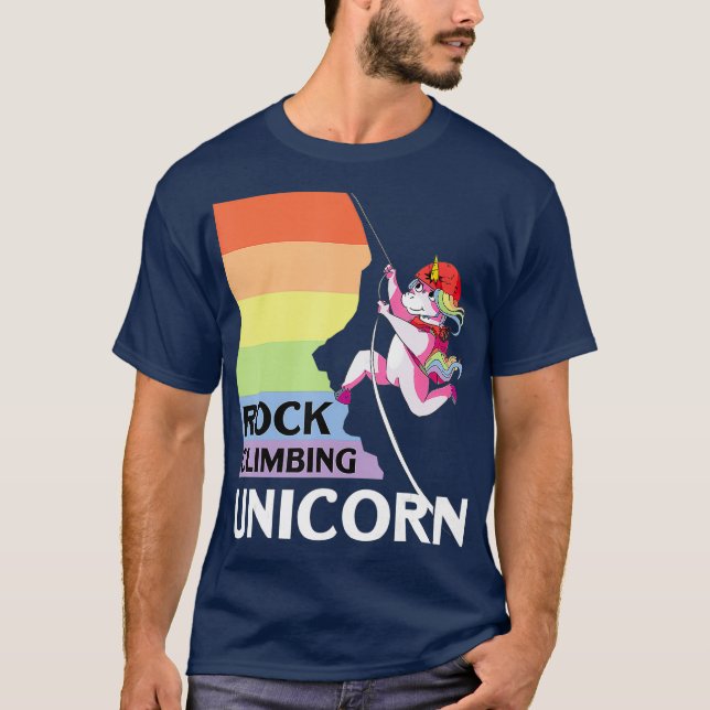 Sten Klimatande Unicorn Magic Bouldering Kliber T Shirt (Framsida)
