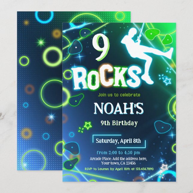 Sten Klimatfödelsedag Inbjudningar (Fram/baksida)