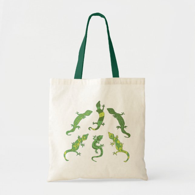 Sten Klimatgeckos - grönt. Tygkasse (Framsidan)