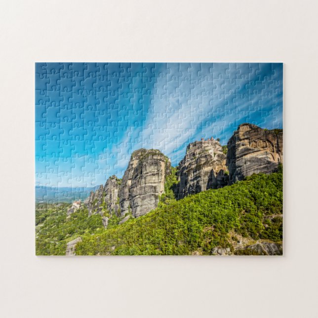 sten kloster i Meteora, Grekland Pussel (Horisontell)