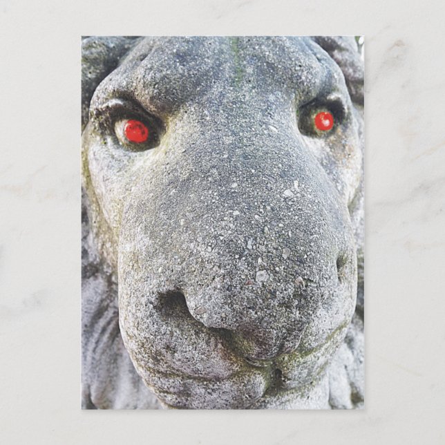Sten Lejon med Red Ögon Funny Photo Postcards-kort Vykort (Framsida)